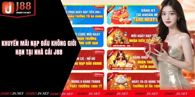 J88 tặng thưởng nạp đầu cực khủng cho người chơi đến 8888K